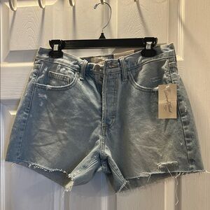 NWT Universal Thread Light Blue Button Fly Distressed Denim Jean Shorts